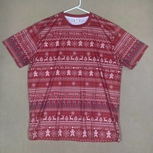 Bally Sports Shirt Adult‎ Extra Large Red Short Sleeve Christmas Anaheim Angels
